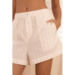 Anthropologie Striped Wren Boxer Pajama Shorts Small Loungewear, 100% Cotton